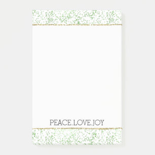 Green Sparkle Dots Gold Glitz Post-it Notes