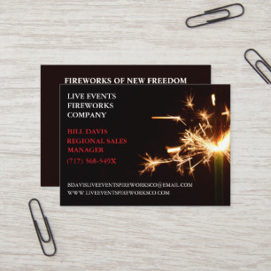 Green Sparkler July 4th Store Sales Fireworks Business Card