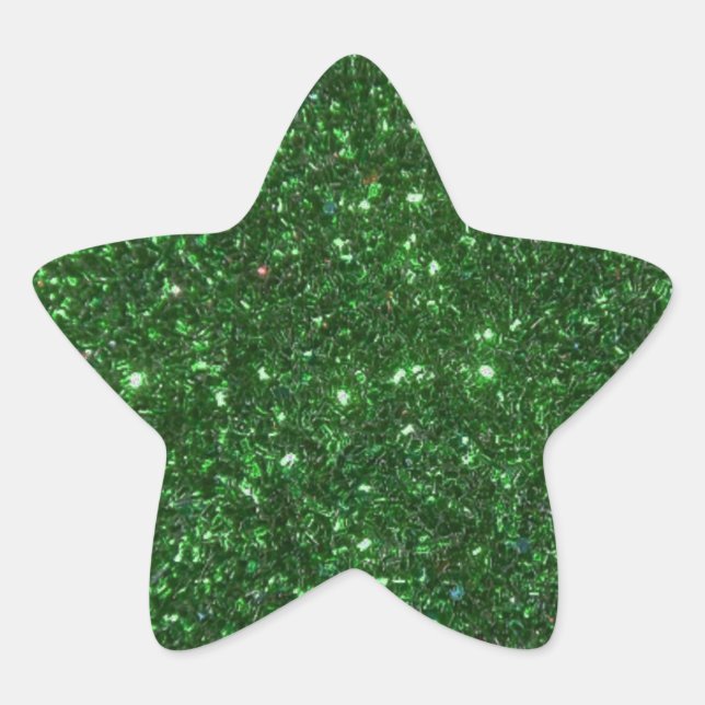 Green Sparkles Star Sticker (Front)