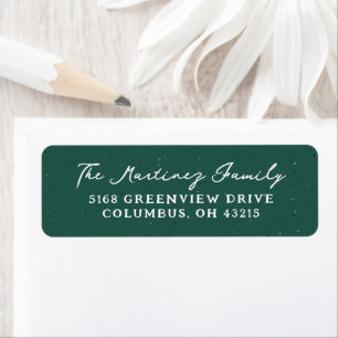 Green speckle simple holiday return address