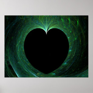 Green Speckled Heart Poster