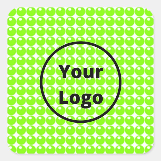 Green sphere circles white square sticker (Front)