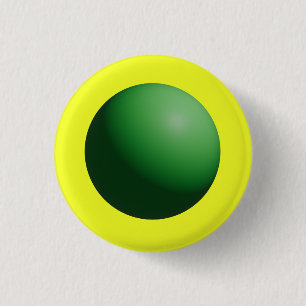 Green Sphere on Yellow Cufflinks 1 Inch Round Button