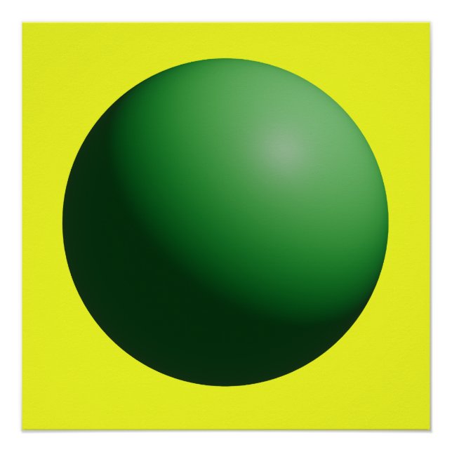 Green Sphere on Yellow  Poster (Front)
