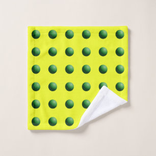 Green Spheres on Yellow Wash Cloth
