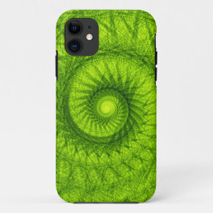 Green Spiral Fractal iPhone 11 Case