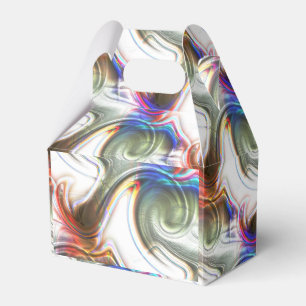 Green spiral mess with scratched opaque metal tone favor box