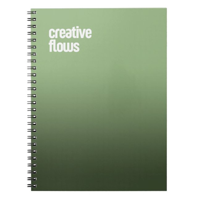 Green Spiral Notebook – "Creative Flows" Journal (Front)