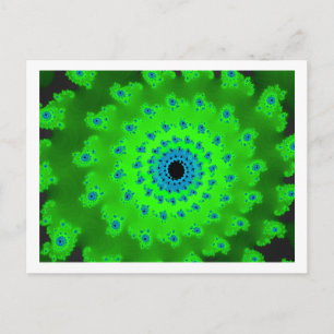 Green spiral postcard