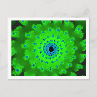 Green spiral postcard