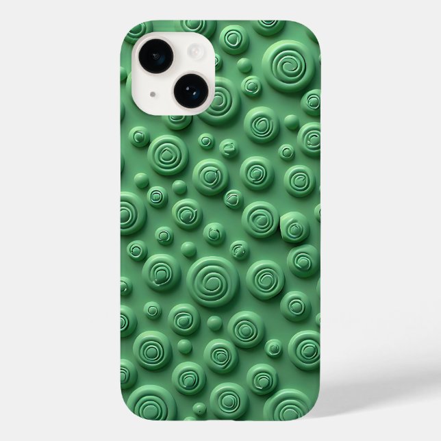 Green Spiral Texture iPhone Case Modern Look (Back)