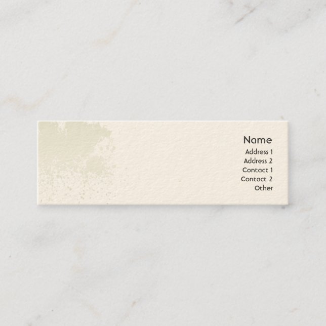 Green Splatter - Skinny Mini Business Card (Front)