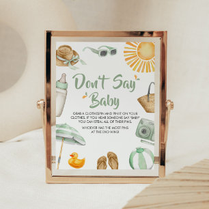 Green Splish Splash Baby Shower Don't Say Baby Poster