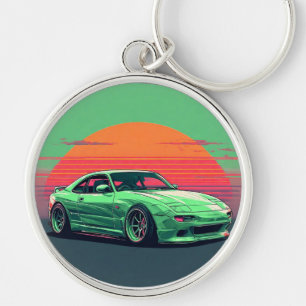 Green Sports Car Luxury Racing for Car Lovers Keychain