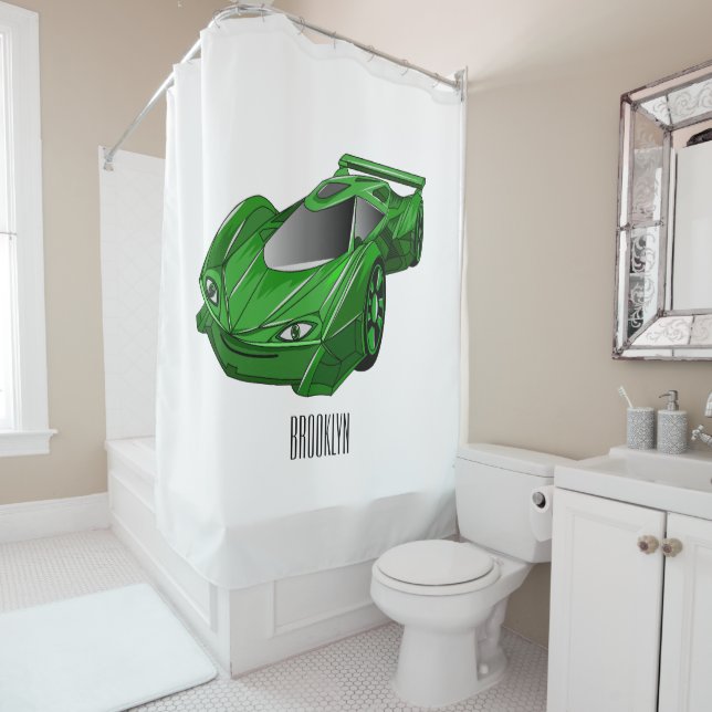 Green sports car with airfoil illustration (In Situ)