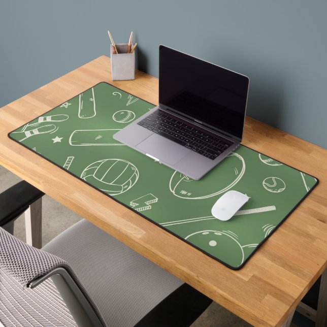 Green Sports Pattern Desk Mat (Office 2)