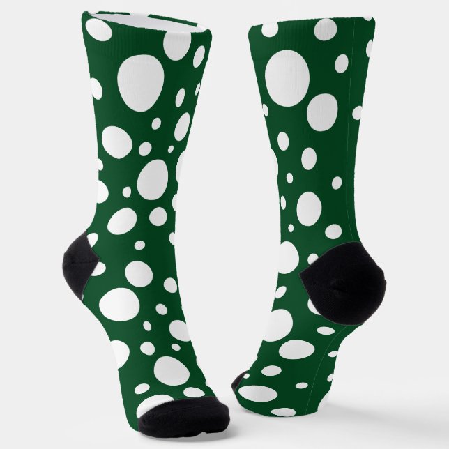 Green Spots Crew Socks (Angled)