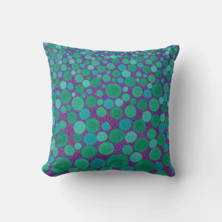 Green Spots Throw Pillow