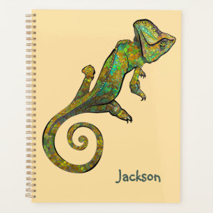 Green Spotted Lizard Back to School Named Planner