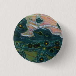 Green Spotted Ocean Jasper 1 Inch Round Button