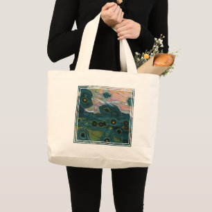 Green Spotted Ocean Jasper Large Tote Bag