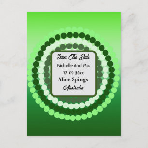 Green Spotty Spots Save The Date, Postcard
