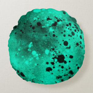 Green Spray Paint Splatter Effect Round cushion