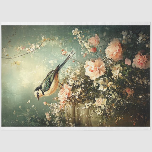 Green Spring Bird Tissue Paper (Front)