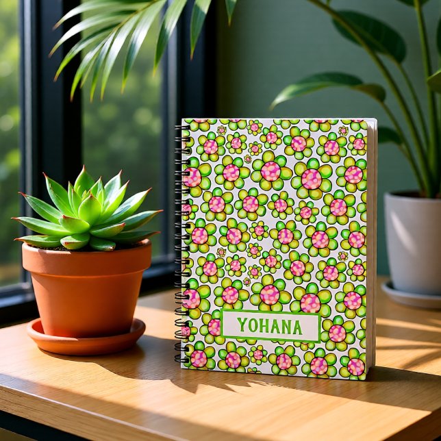 Green Spring Flower Personalized Name Notebook (Green Spring Flower Personalized Name Notebook)