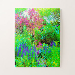 Green Spring Garden Landscape with Peonies Jigsaw Puzzle