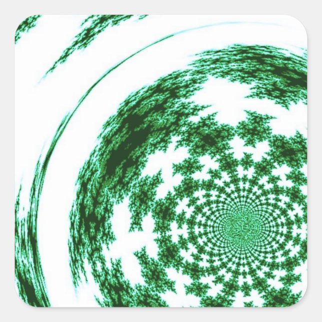 Green Spun Thread Square Sticker (Front)