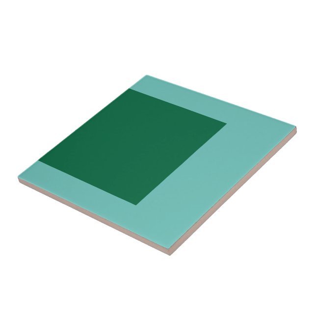 Green Square Ceramic Tile, Small (4.25" x 4.25") Tile (Side)