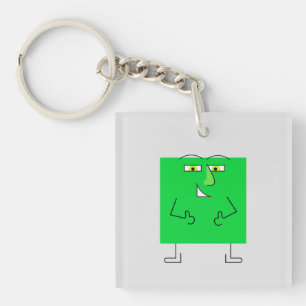 Green Square Guy Keychain