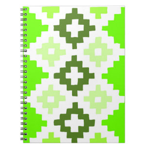 Green square quilt pattern notebook