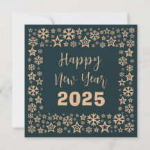 Green Square wish card with a lot of golden stars