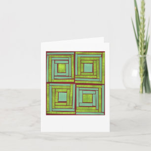 Green squares design card