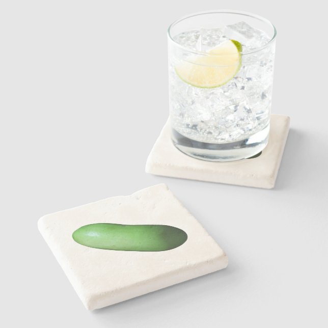 Green Squash (Winter Melon) Stone Coaster (Side)
