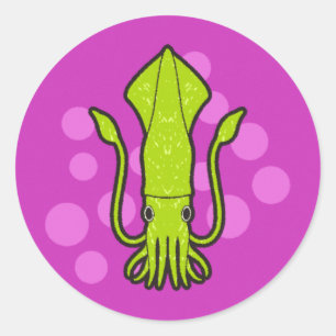 Green Squid Stickers