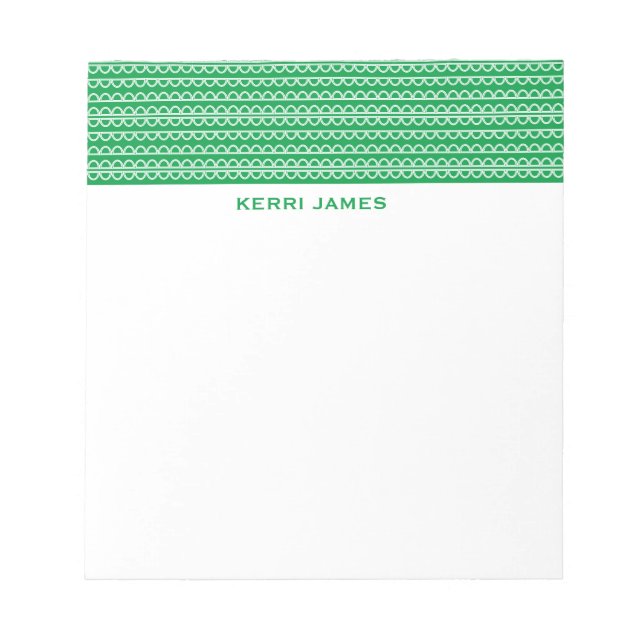 Green Squiggles Notepad (Front)
