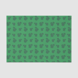 Green squirrel pattern tissue paper