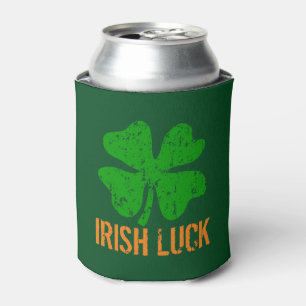 Green St Patricks Day can cooler   Personalizable