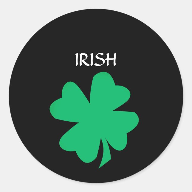 Green St Patrick's Day Irish Shamrock Leaf 2023 Classic Round Sticker (Front)