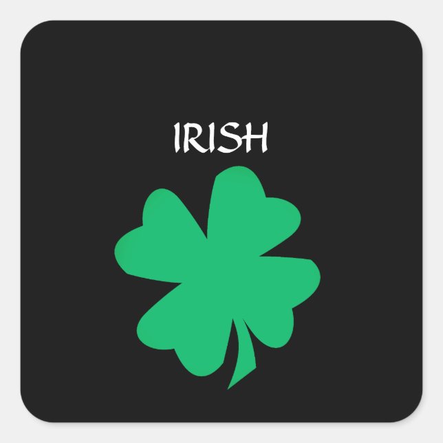 Green St Patrick's Day Irish Shamrock Leaf 2023  Square Sticker (Front)