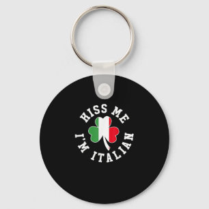 Green St Patricks Day Shirt - Kiss Me I'm Italian  Keychain