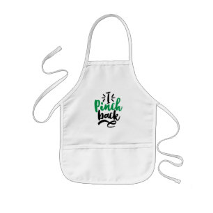 Green St Patty's Day I Pinch Back Graphic Kids Apron