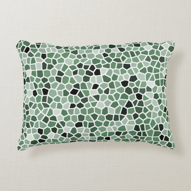 Green Stained Glass Pattern Accent Pillow (Front)