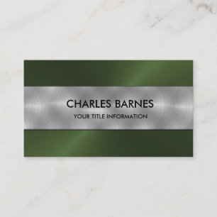 Green Stainless Steel Business Card