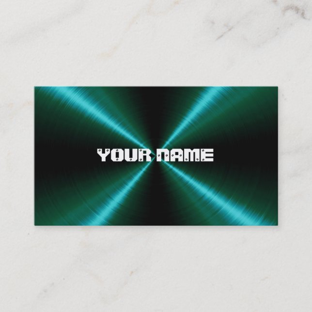 Green Stainless Steel Metal Business Card (Front)