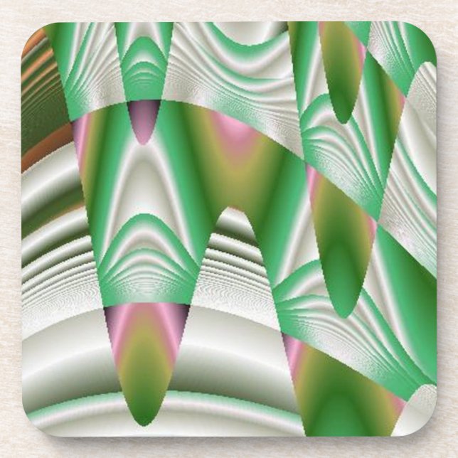 Green Stalactites in Abstract Coaster (Front)