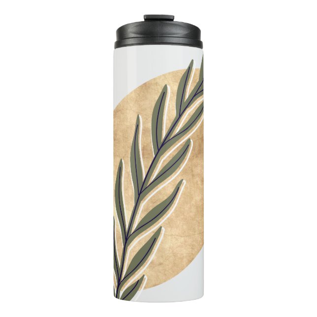 Green Stalk Boho Thermal Tumbler (Front)
